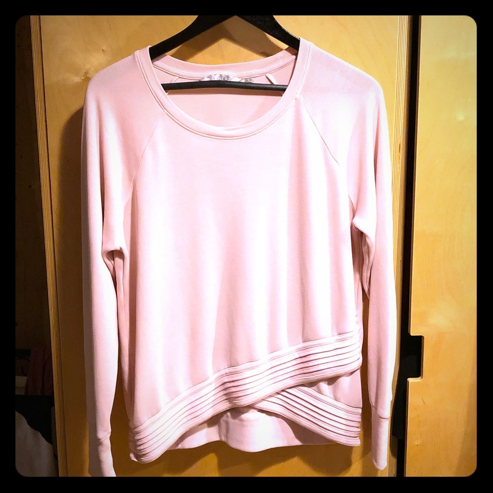 Athleta sz L Serenity pink cross-front sweatshirt
